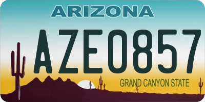 AZ license plate AZE0857