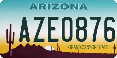 AZ license plate AZE0876