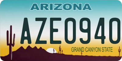AZ license plate AZE0940