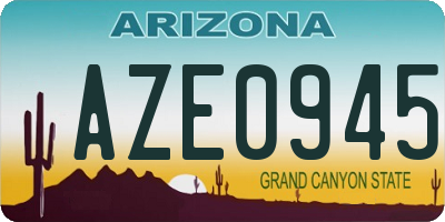 AZ license plate AZE0945