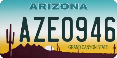 AZ license plate AZE0946