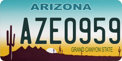 AZ license plate AZE0959
