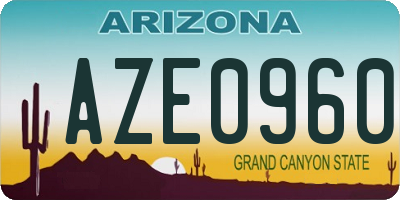 AZ license plate AZE0960