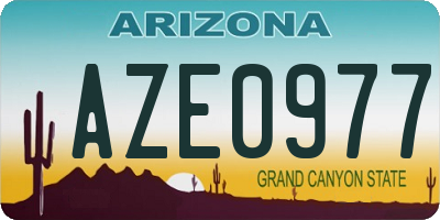 AZ license plate AZE0977
