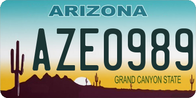 AZ license plate AZE0989