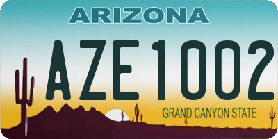 AZ license plate AZE1002
