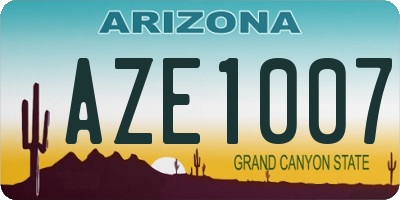 AZ license plate AZE1007