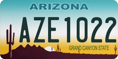 AZ license plate AZE1022