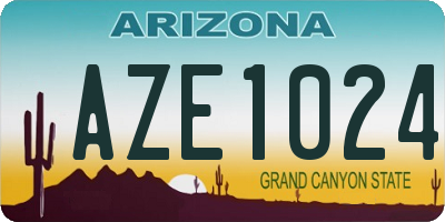 AZ license plate AZE1024