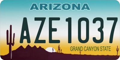 AZ license plate AZE1037