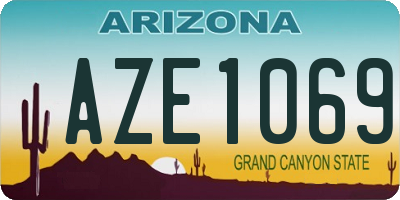 AZ license plate AZE1069