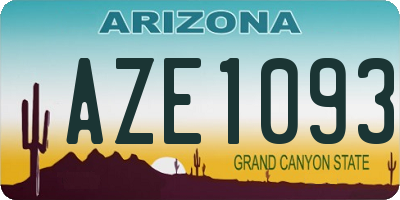 AZ license plate AZE1093