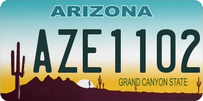 AZ license plate AZE1102