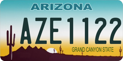 AZ license plate AZE1122