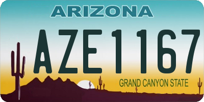 AZ license plate AZE1167