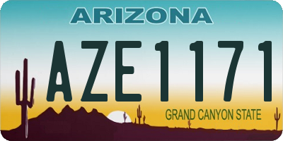 AZ license plate AZE1171