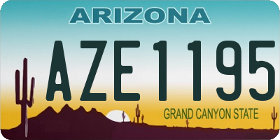 AZ license plate AZE1195