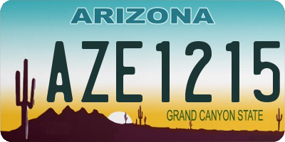AZ license plate AZE1215