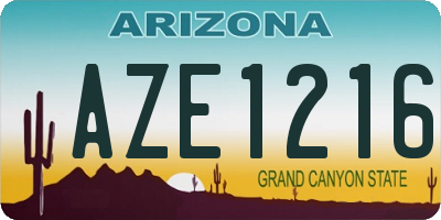 AZ license plate AZE1216