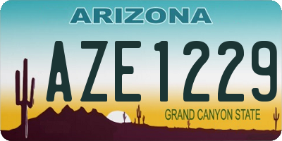 AZ license plate AZE1229