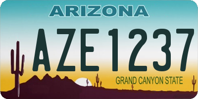 AZ license plate AZE1237