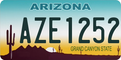 AZ license plate AZE1252