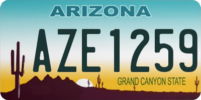 AZ license plate AZE1259
