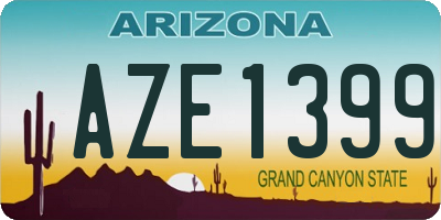 AZ license plate AZE1399