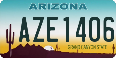 AZ license plate AZE1406