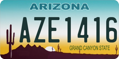 AZ license plate AZE1416