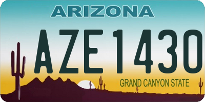 AZ license plate AZE1430