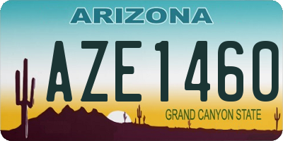 AZ license plate AZE1460