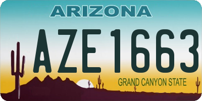 AZ license plate AZE1663