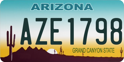 AZ license plate AZE1798