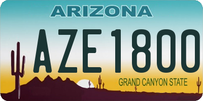 AZ license plate AZE1800