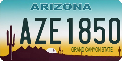 AZ license plate AZE1850