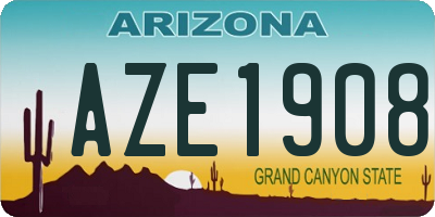 AZ license plate AZE1908