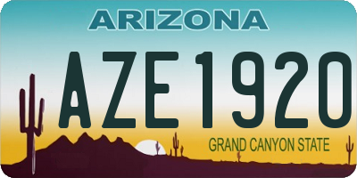 AZ license plate AZE1920