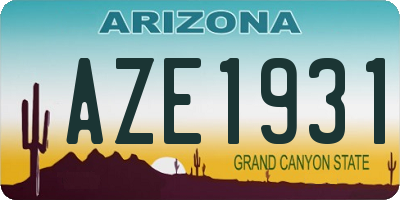 AZ license plate AZE1931