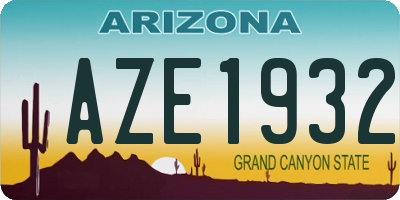 AZ license plate AZE1932