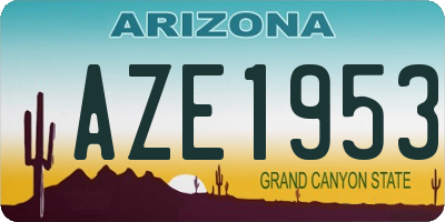 AZ license plate AZE1953