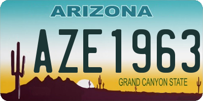 AZ license plate AZE1963