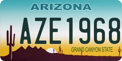 AZ license plate AZE1968