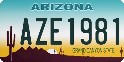 AZ license plate AZE1981