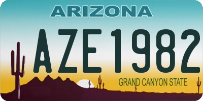 AZ license plate AZE1982