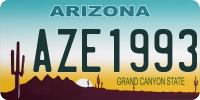 AZ license plate AZE1993