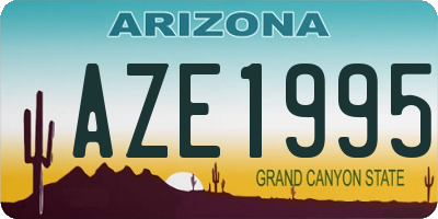 AZ license plate AZE1995
