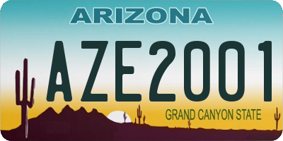 AZ license plate AZE2001