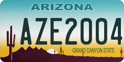 AZ license plate AZE2004
