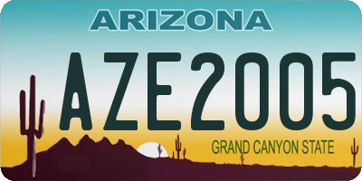 AZ license plate AZE2005